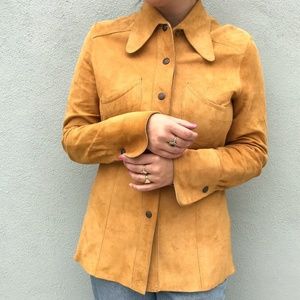 Vintage Suede California Retro 70s Button Down